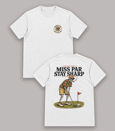 Miss Par Stay Sharp Skeleton Golf T-Shirt