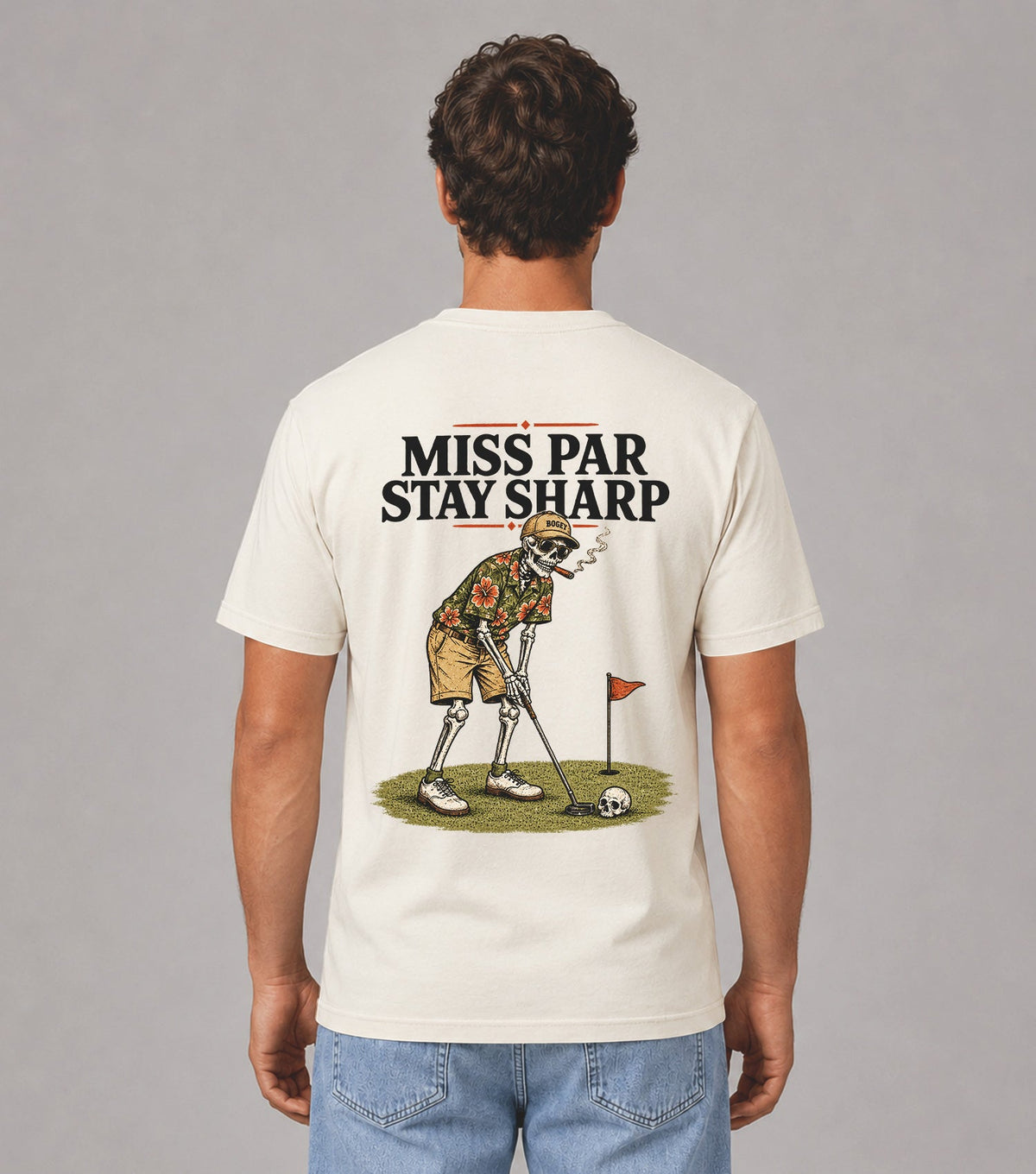 Miss Par Stay Sharp Skeleton Golf T-Shirt