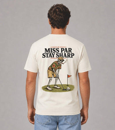 Miss Par Stay Sharp Skeleton Golf T-Shirt