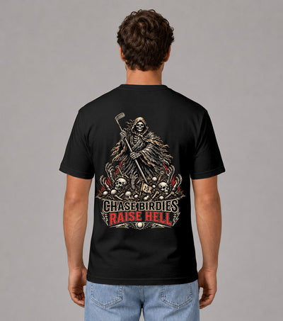 Chase Birdies Raise Hell Grim Reaper Golf T-Shirt