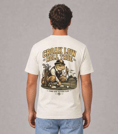 Croak Low Roll True Frog Golfer T-Shirt