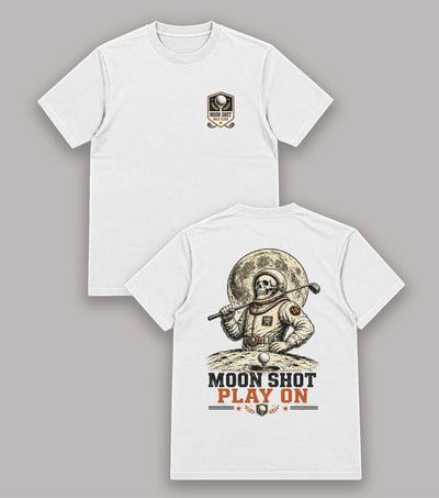 Moon Shot Play On Astronaut Skeleton Golf T-Shirt