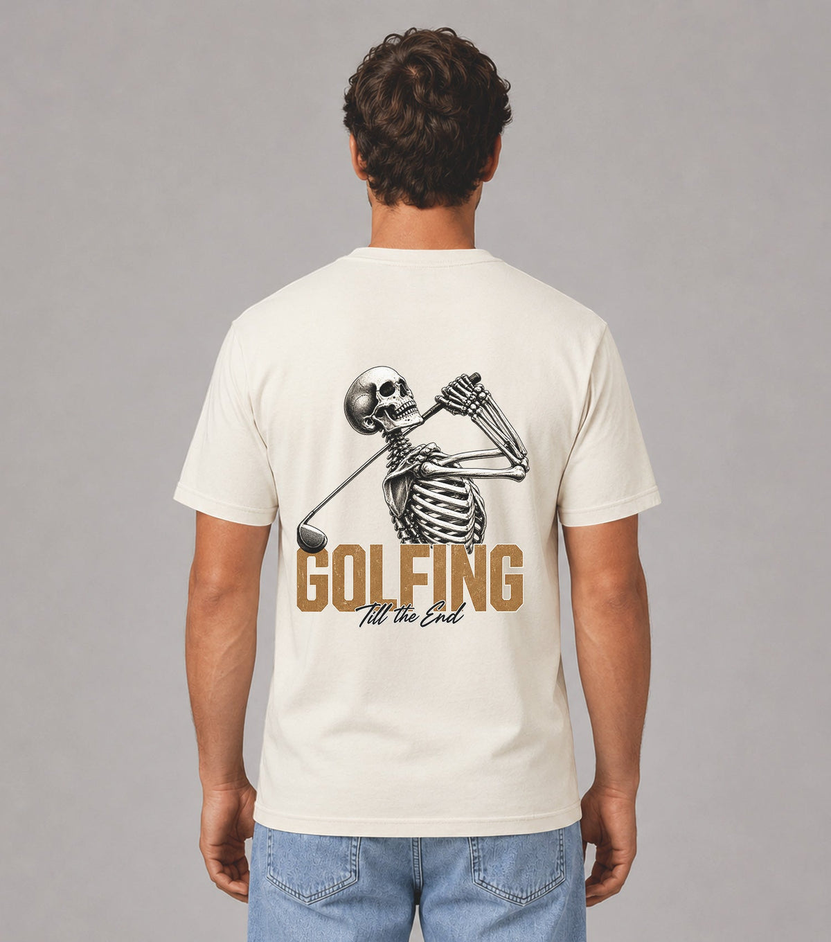 Golfing Till The End Skeleton Golf T-Shirt