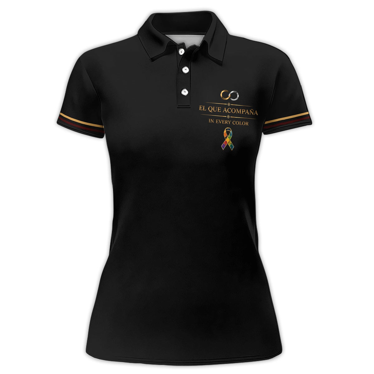 Autism Awareness Polo Shirt for Men – El Que Acompaña Infinity Ribbon Support Shirt