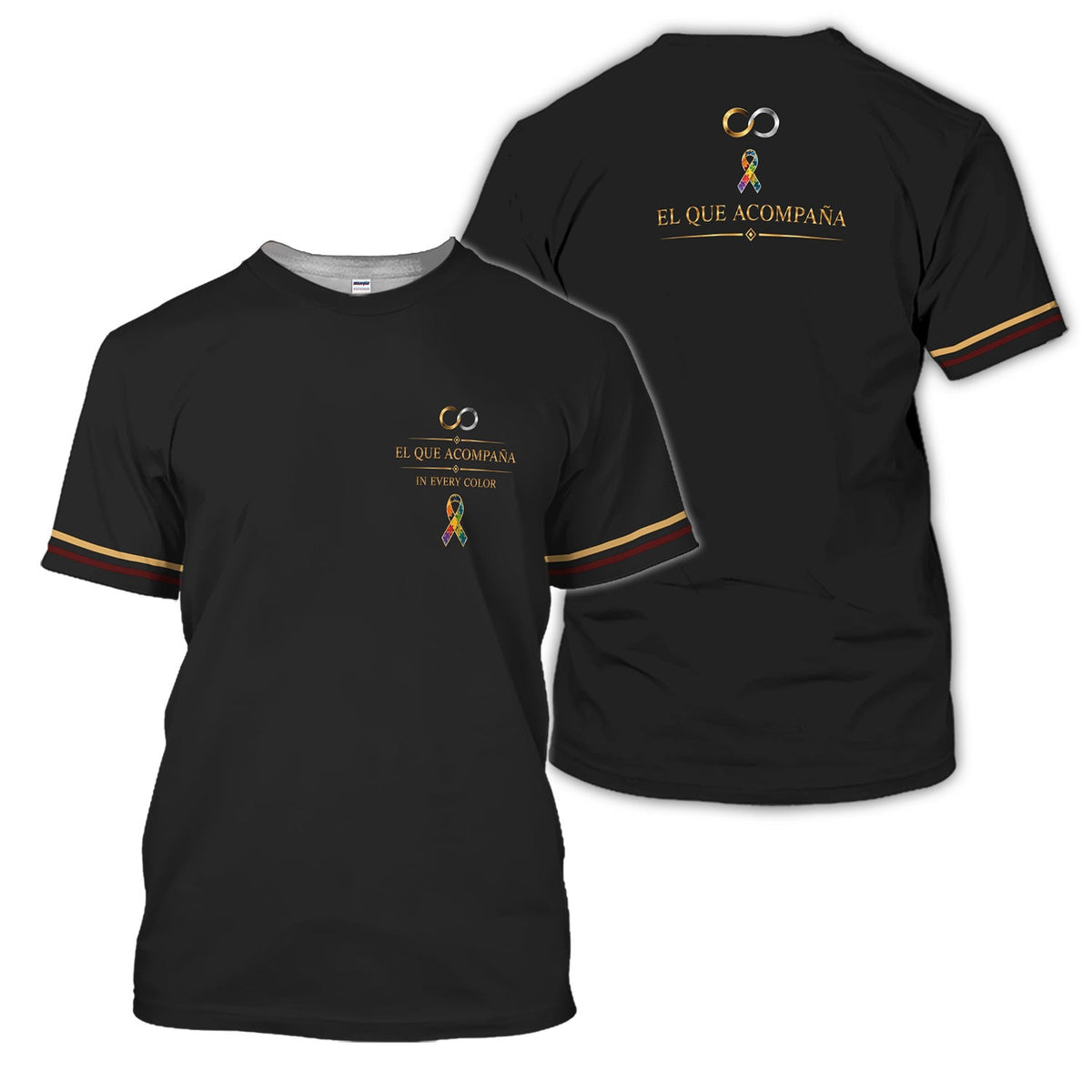 Autism Awareness Polo Shirt for Men – El Que Acompaña Infinity Ribbon Support Shirt