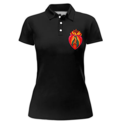 Our Lady of Guadalupe Polo Shirt for Men - Virgencita Cuida Mi Corazón Shirt