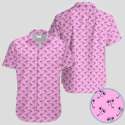 Funny Golf Polo Shirt for Men – Black & White Golf Pattern Retro Party Shirt