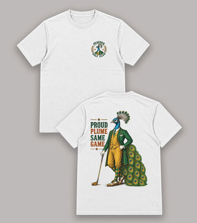 Proud Plume Same Game Peacock Golf T-Shirt