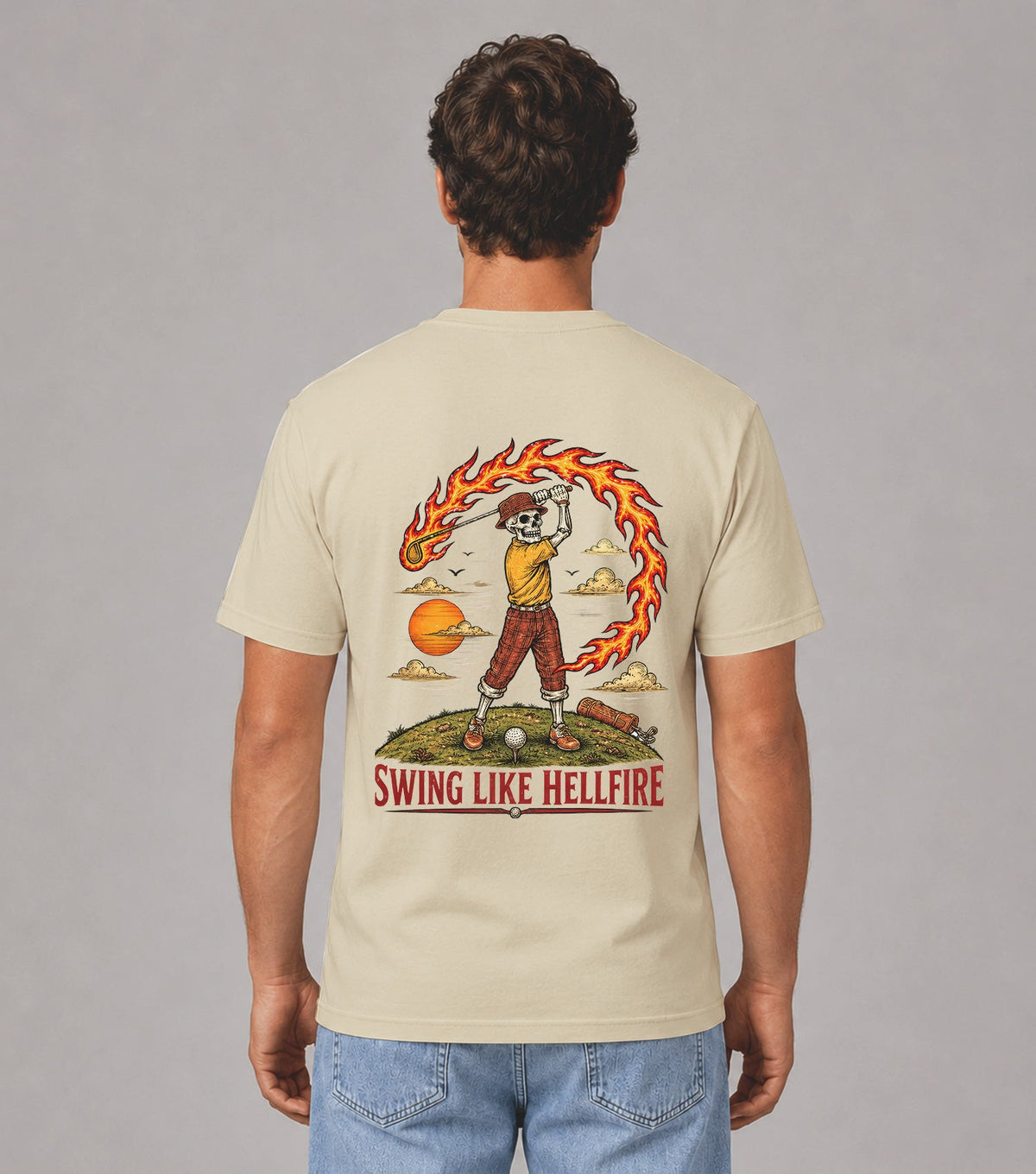 Swing Like Hellfire Skeleton Golf T-Shirt