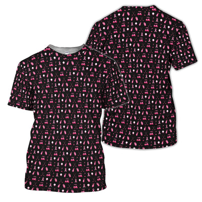 Breast Cancer Awareness Golf Polo Shirt for Men – Pink Ribbon Golfer Pattern Polo