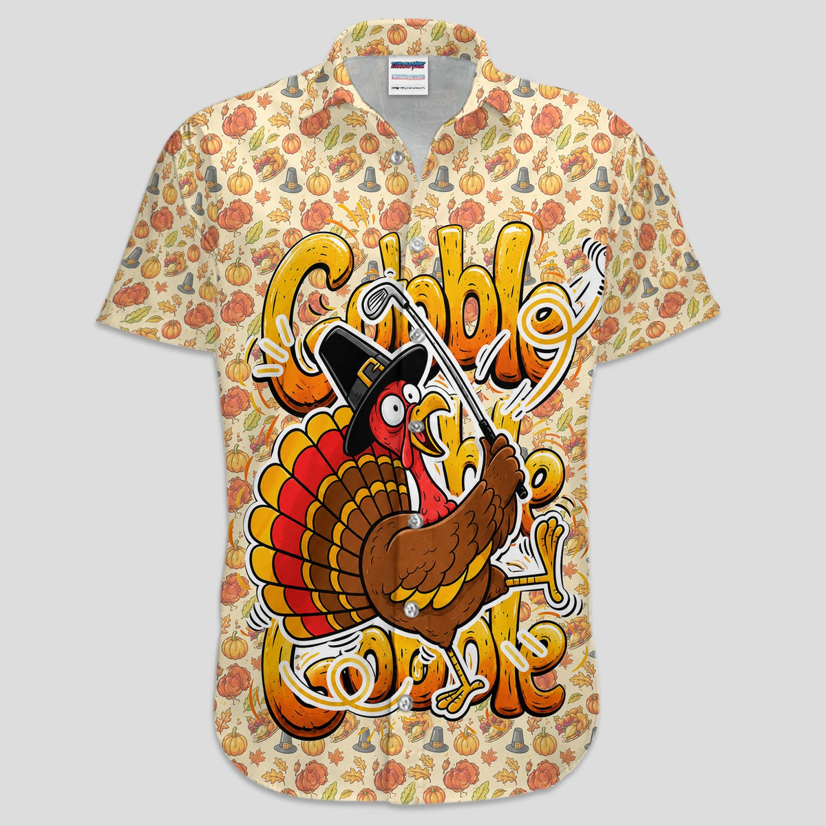Funny Thanksgiving Turkey Golf Polo Shirt for Women – Gobble Till You Wobble Holiday Polo