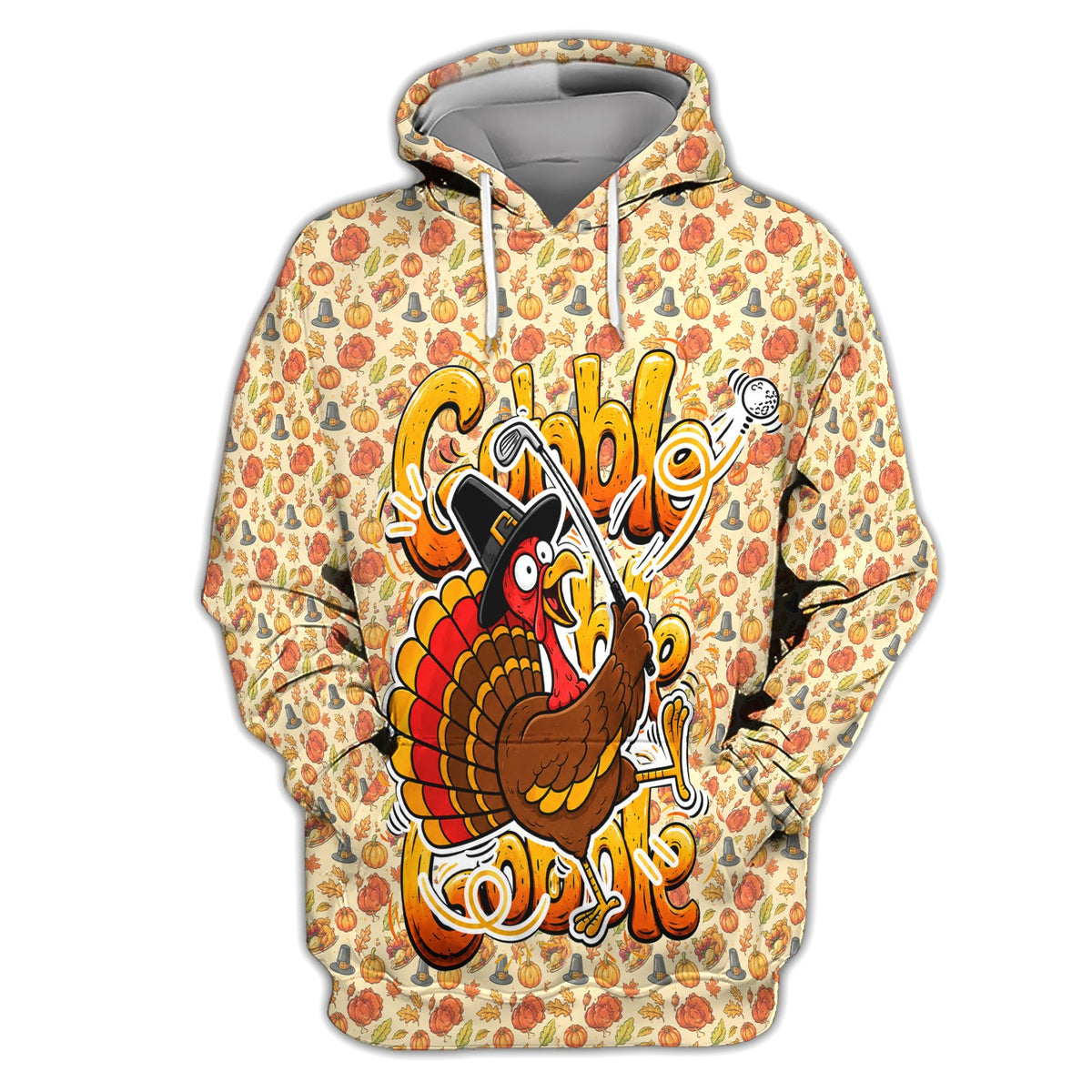 Funny Thanksgiving Turkey Golf Polo Shirt for Women – Gobble Till You Wobble Holiday Polo