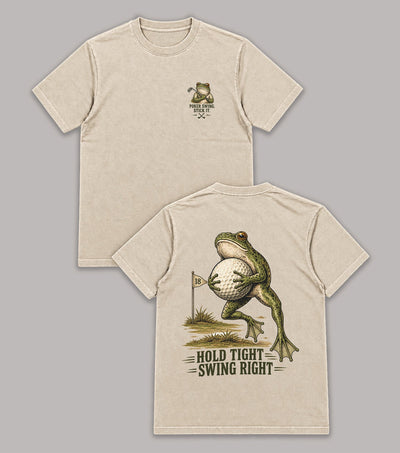 Hold Tight Swing Right Frog Golf T-Shirt