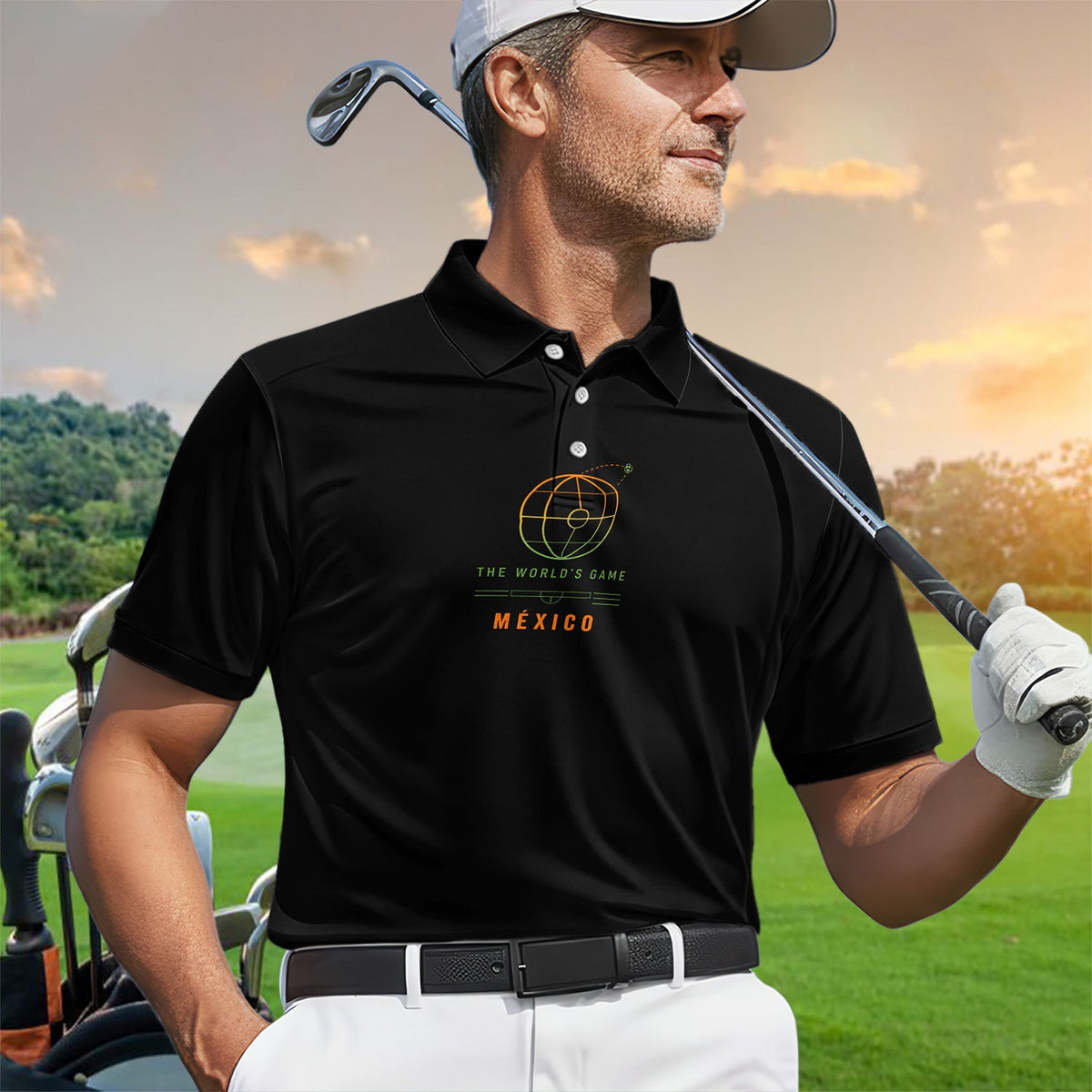 Mexico Street Football Polo Shirt for Men – The World’s Game CDMX Graphic Polo Shirt