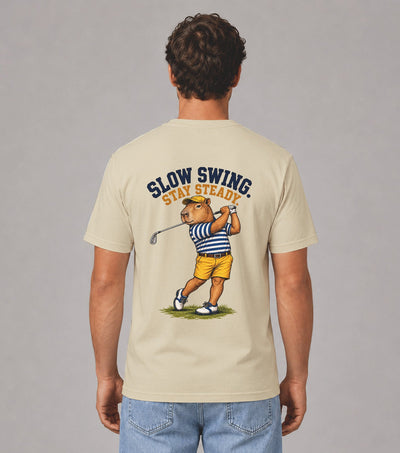 Slow Swing Stay Steady Capybara Golf T-Shirt