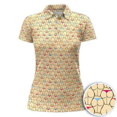 Funny Booty Pattern Polo Shirt for Men – Cheeky Retro Party Polo