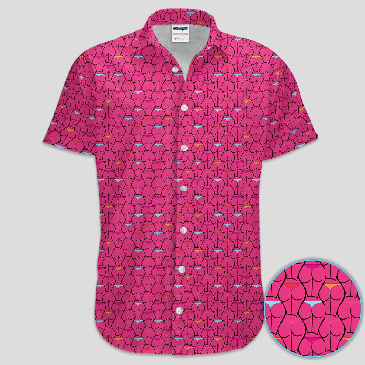 Funny Booty Pattern Polo Shirt for Men – Cheeky Retro Party Polo