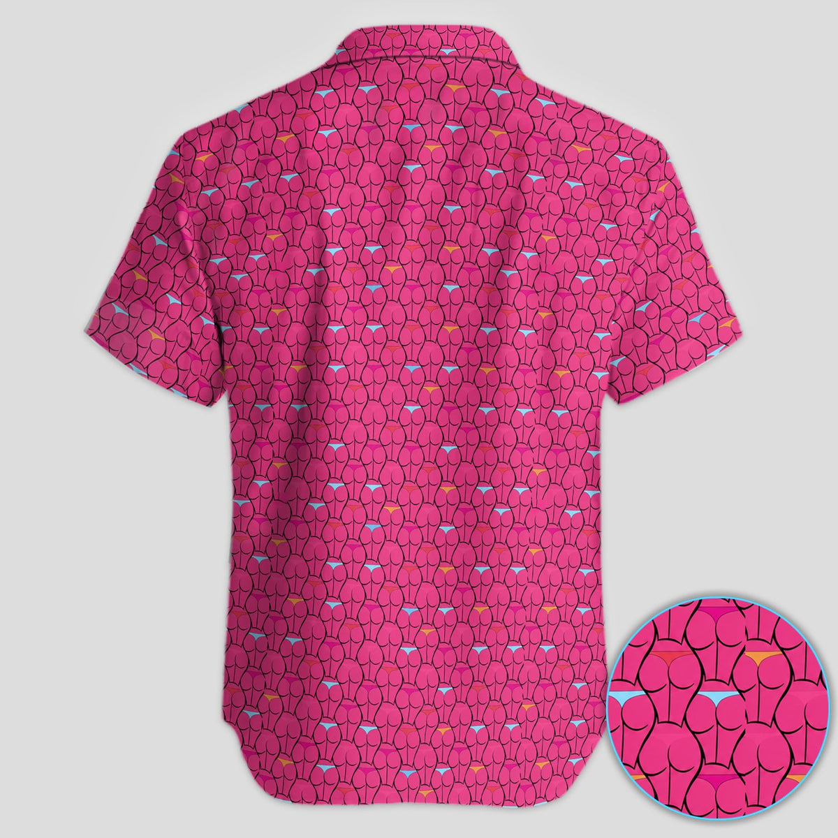 Funny Booty Pattern Polo Shirt for Men – Cheeky Retro Party Polo