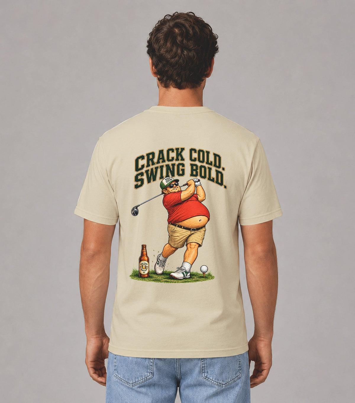 Crack Cold Swing Bold Beer Golf T-Shirt