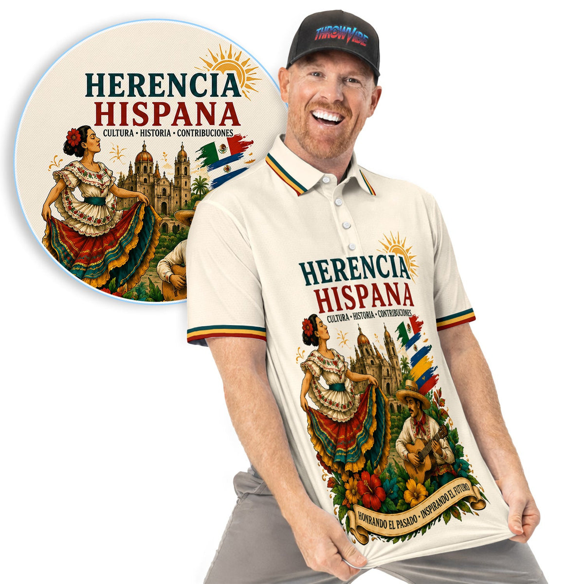 Hispanic Heritage Polo Shirt for Men – Honoring the Past, Inspiring the Future Cultural Pride Polo