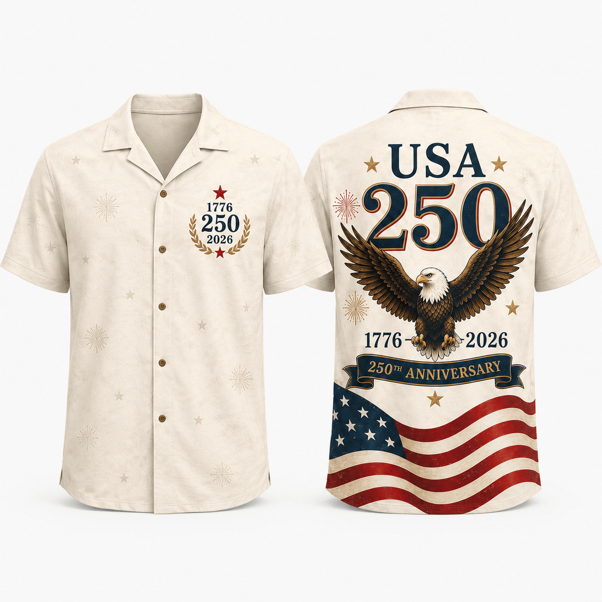 USA 250th Anniversary Polo Shirt for Men – 1776 2026 Patriotic Eagle American Flag 4th of July Independence Day Shirt