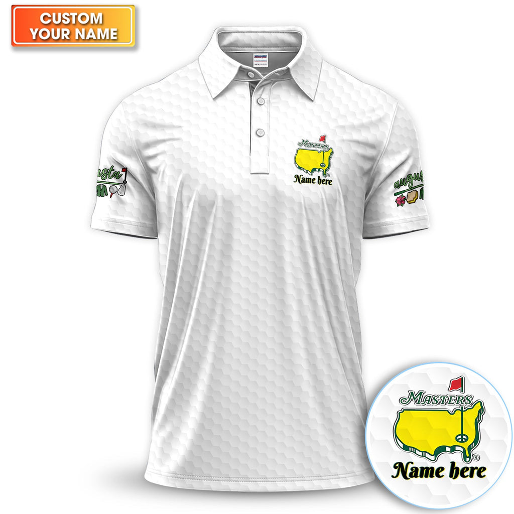 Personalized Classic Green Masters Golf Pattern Shirt, Custom Name Golf Polo Shirt For Men, Golf Lover Gift