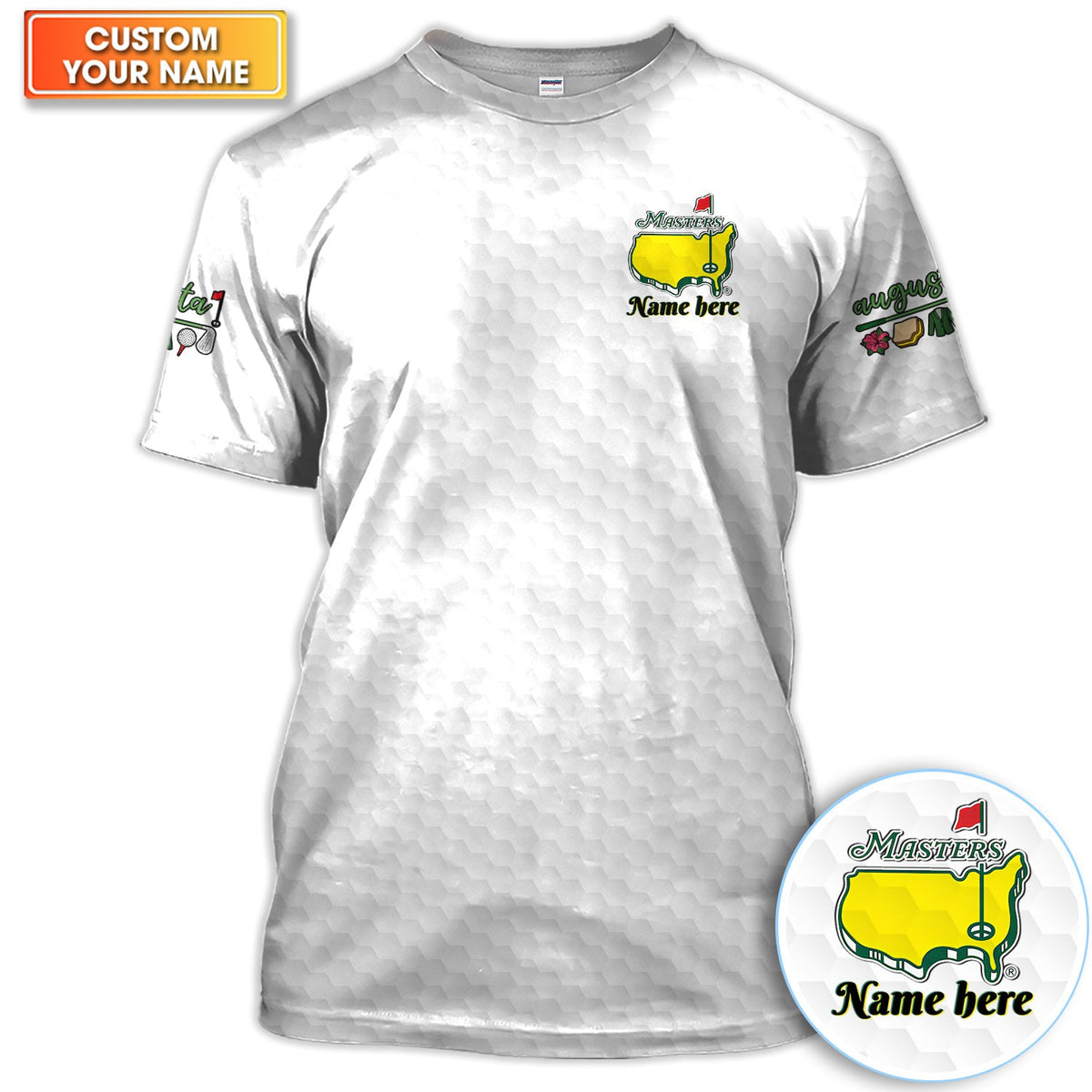 Personalized Classic Green Masters Golf Pattern Shirt, Custom Name Golf Polo Shirt For Men, Golf Lover Gift