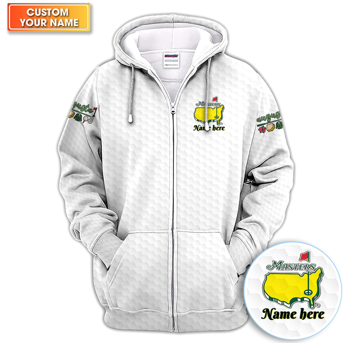 Personalized Classic Green Masters Golf Pattern Shirt, Custom Name Golf Polo Shirt For Men, Golf Lover Gift