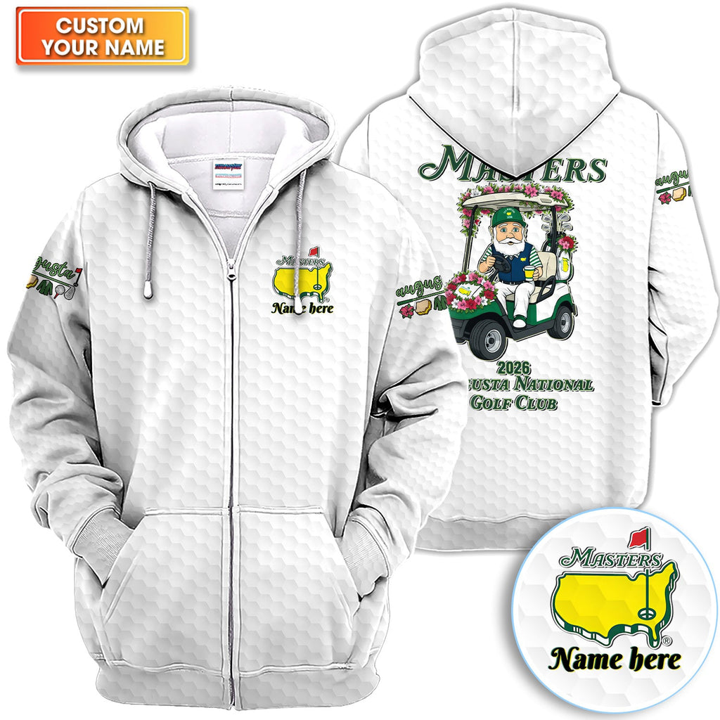 Personalized Classic Green Masters Golf Pattern Shirt, Custom Name Golf Polo Shirt For Men, Golf Lover Gift