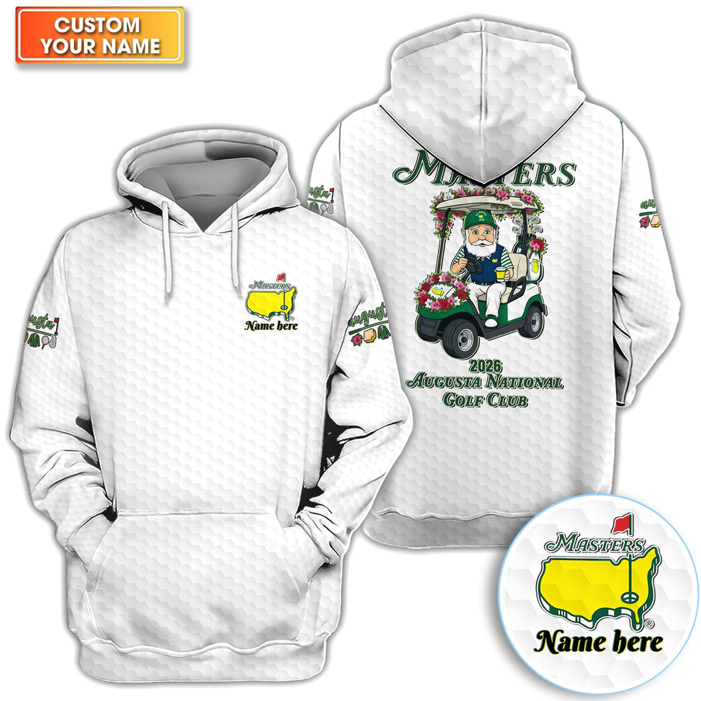 Personalized Classic Green Masters Golf Pattern Shirt, Custom Name Golf Polo Shirt For Men, Golf Lover Gift