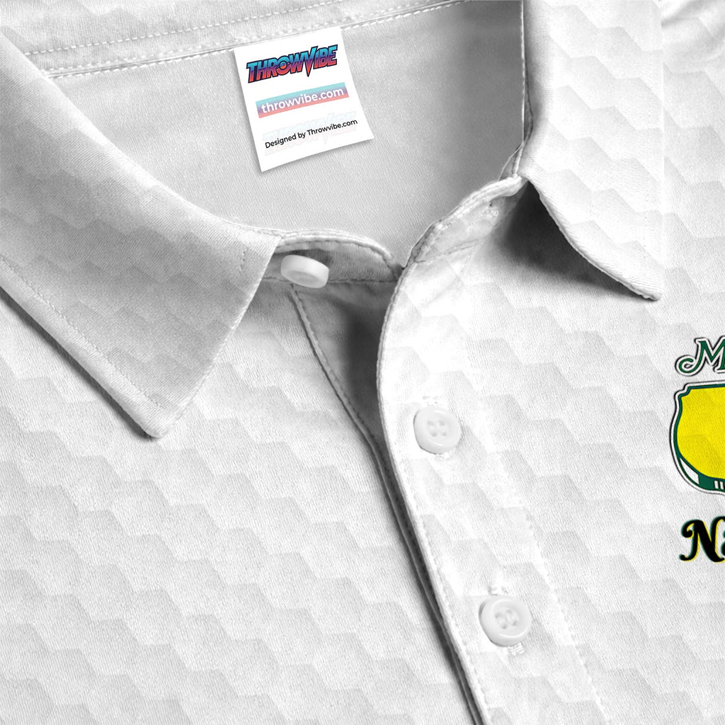 Personalized Classic Green Masters Golf Pattern Shirt, Custom Name Golf Polo Shirt For Men, Golf Lover Gift