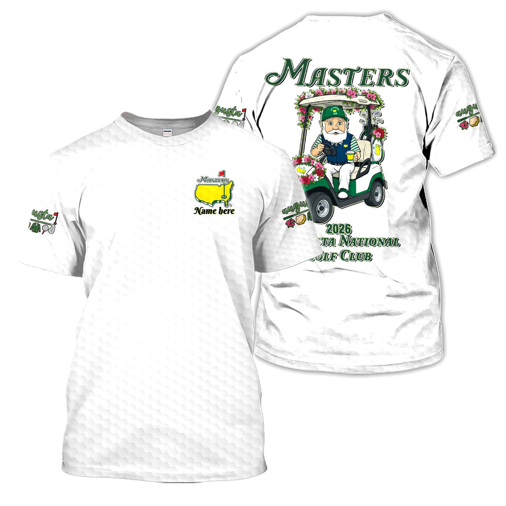 Personalized Classic Green Masters Golf Pattern Shirt, Custom Name Golf Polo Shirt For Men, Golf Lover Gift