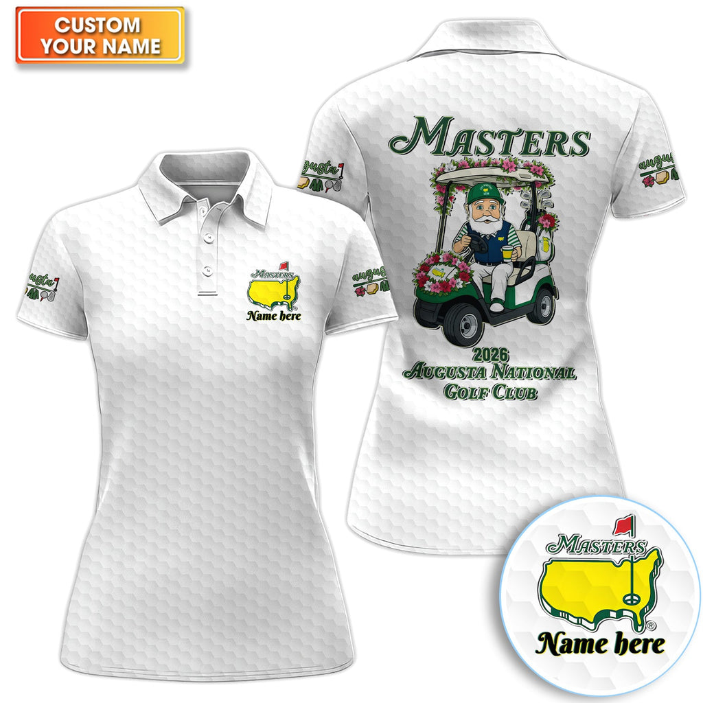 Personalized Classic Green Masters Golf Pattern Shirt, Custom Name Golf Polo Shirt For Men, Golf Lover Gift