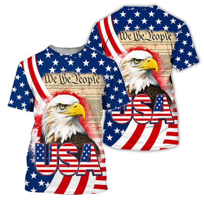 Patriotic American Eagle Golf Pattern Shirt, USA Flag Eagle Golf Shirt For Women, 4th Of July Gift