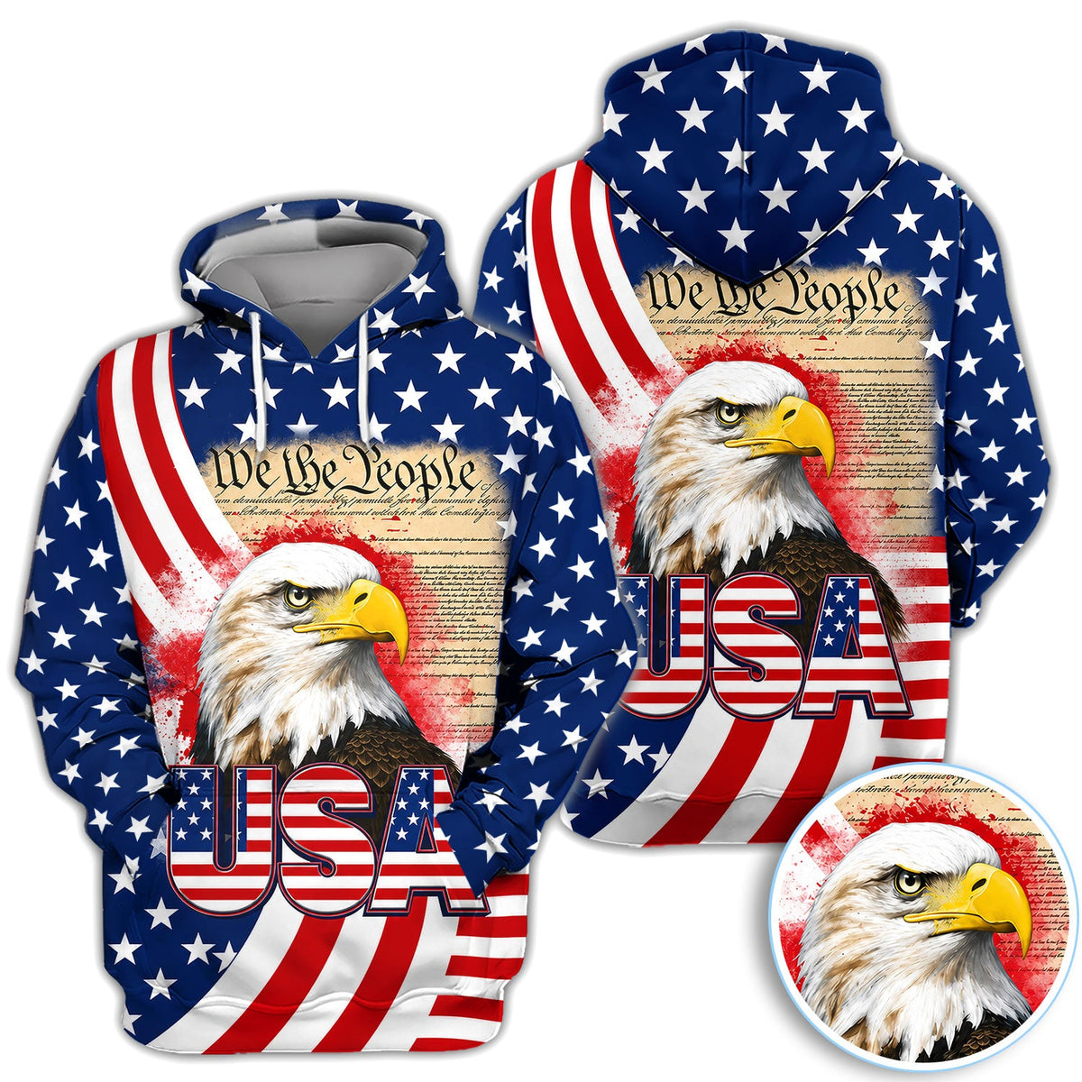 Patriotic American Eagle Golf Pattern Shirt, USA Flag Eagle Golf Shirt For Women, 4th Of July Gift