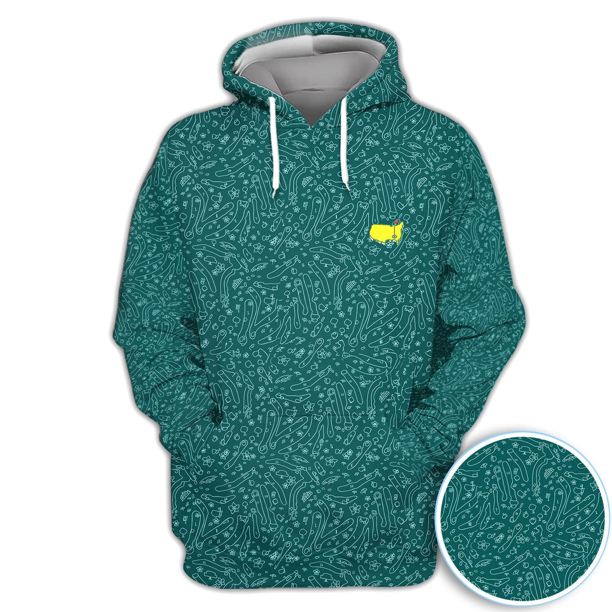 Green Golf Pattern Polo Shirt For Women, Clubs Balls All Over Print, Casual Sports Summer Golf Shirt