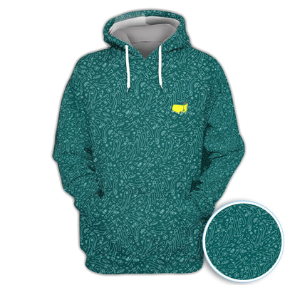 Green Golf Pattern Polo Shirt For Women, Clubs Balls All Over Print, Casual Sports Summer Golf Shirt