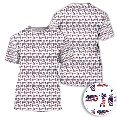 USA 250th Anniversary Golf Polo Shirt For Women, Patriotic Golfer Red White Blue 250 Pattern Polo, Golfer Gift