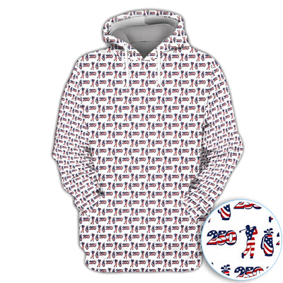 USA 250th Anniversary Golf Polo Shirt For Women, Patriotic Golfer Red White Blue 250 Pattern Polo, Golfer Gift