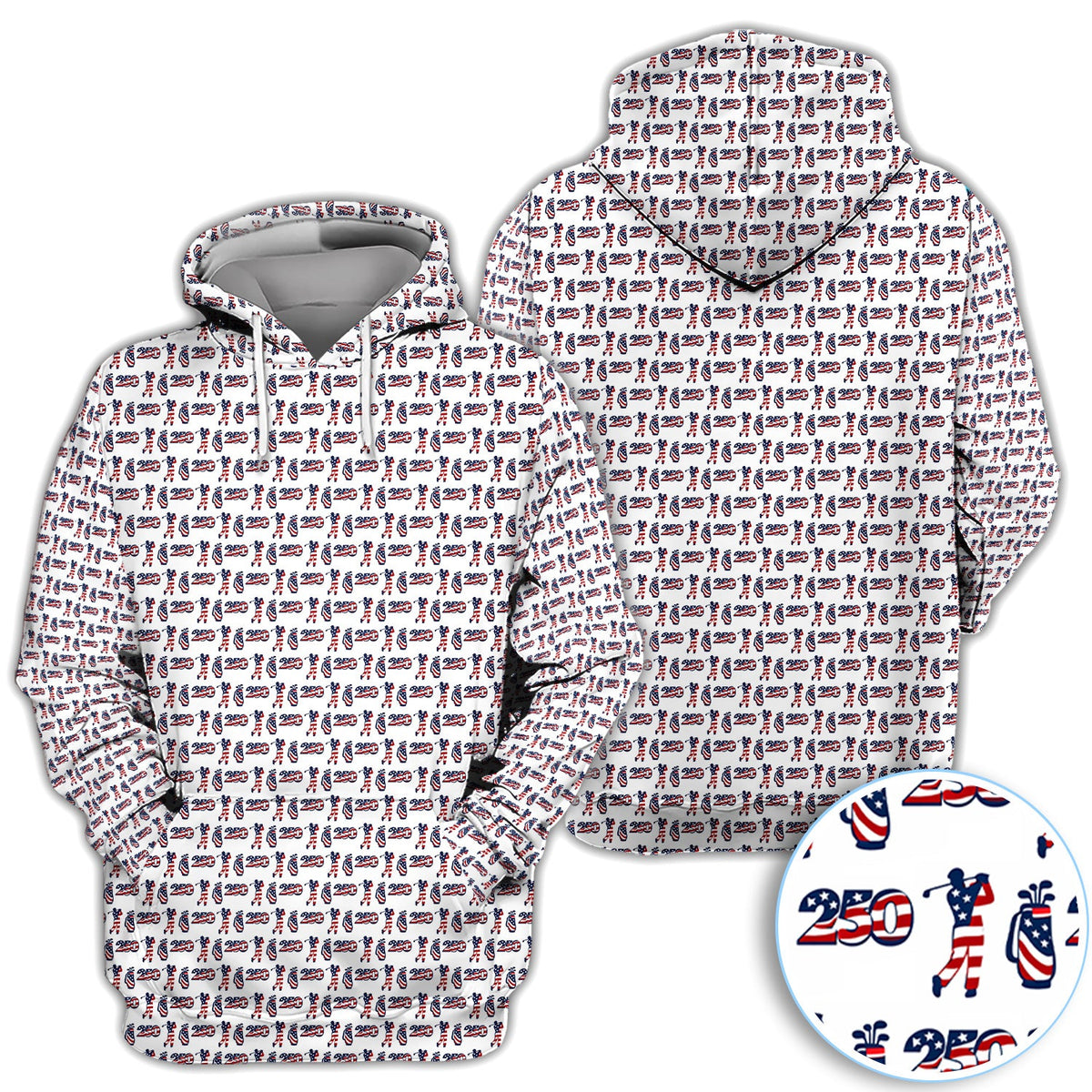 USA 250th Anniversary Golf Polo Shirt For Women, Patriotic Golfer Red White Blue 250 Pattern Polo, Golfer Gift