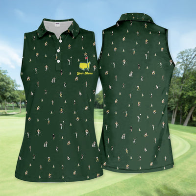 Personalized Mini Golfer Pattern Golf Shirt, Custom Golfer Golf Shirt For Women, Golfer Gift
