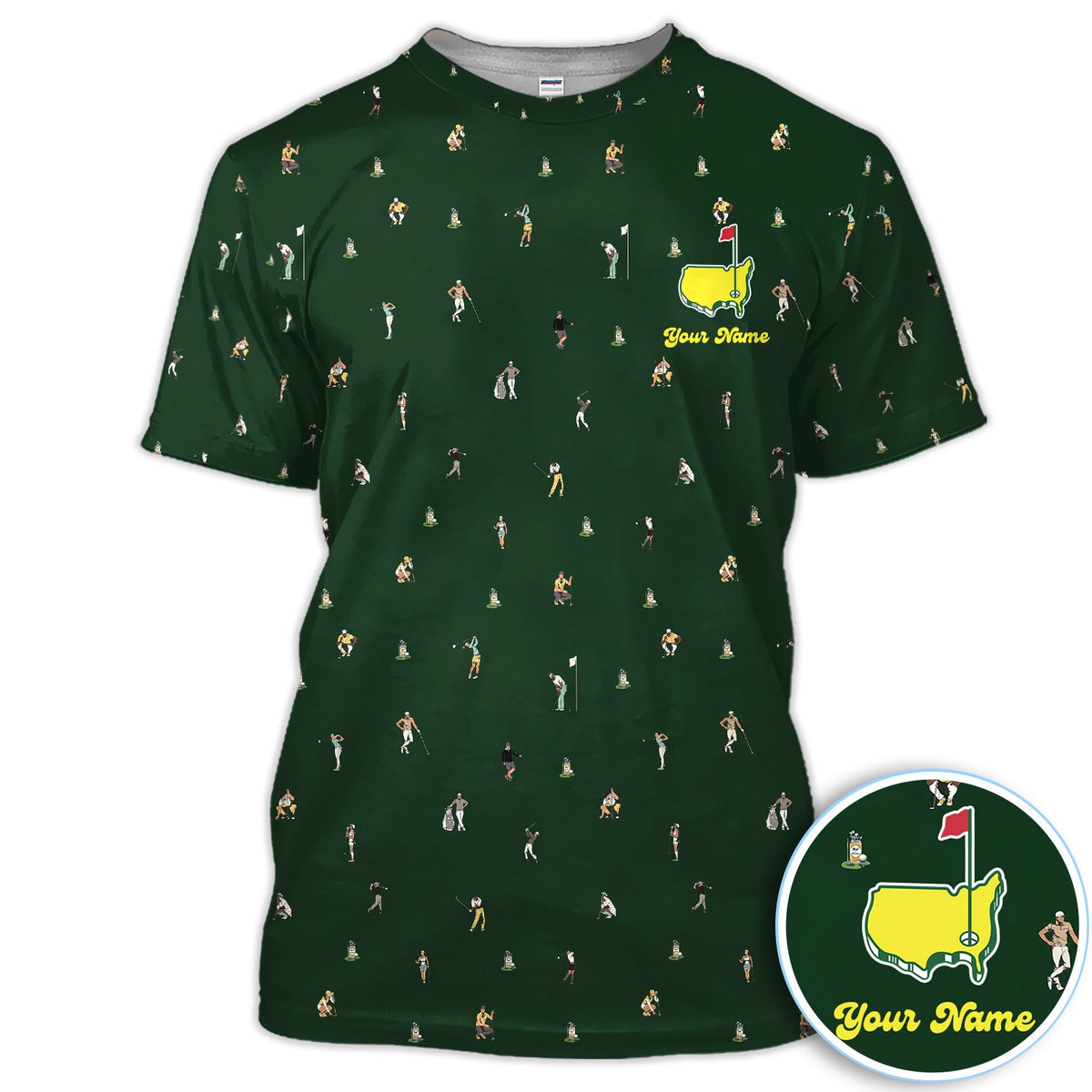 Personalized Mini Golfer Pattern Golf Shirt, Custom Golfer Golf Shirt For Women, Golfer Gift