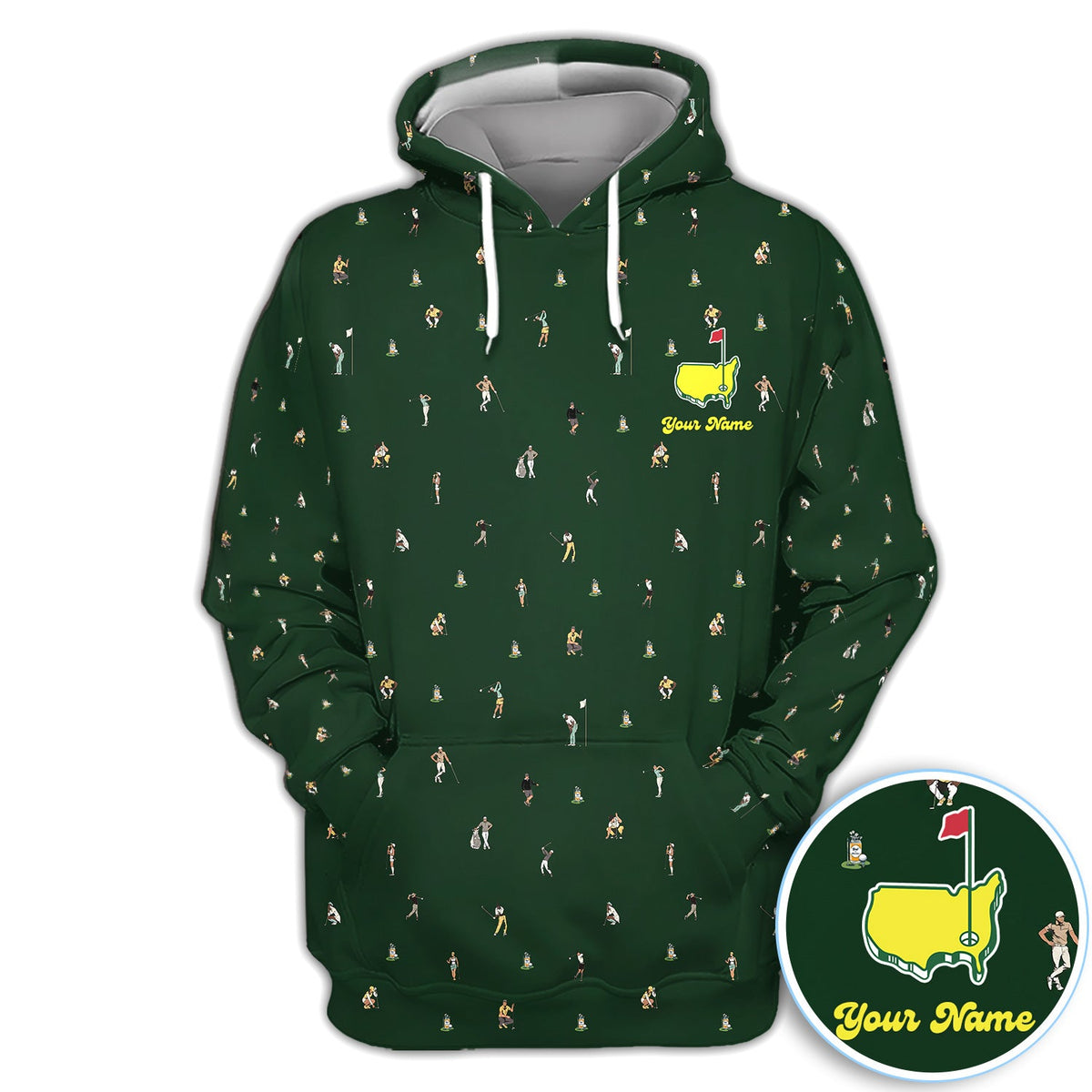Personalized Mini Golfer Pattern Golf Shirt, Custom Golfer Golf Shirt For Women, Golfer Gift