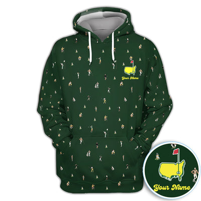 Personalized Mini Golfer Pattern Golf Shirt, Custom Golfer Golf Shirt For Women, Golfer Gift