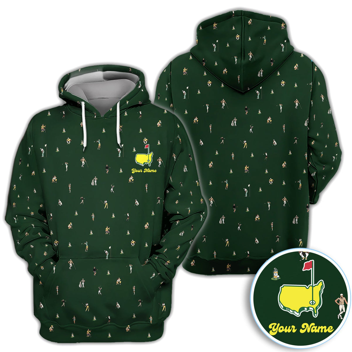 Personalized Mini Golfer Pattern Golf Shirt, Custom Golfer Golf Shirt For Women, Golfer Gift