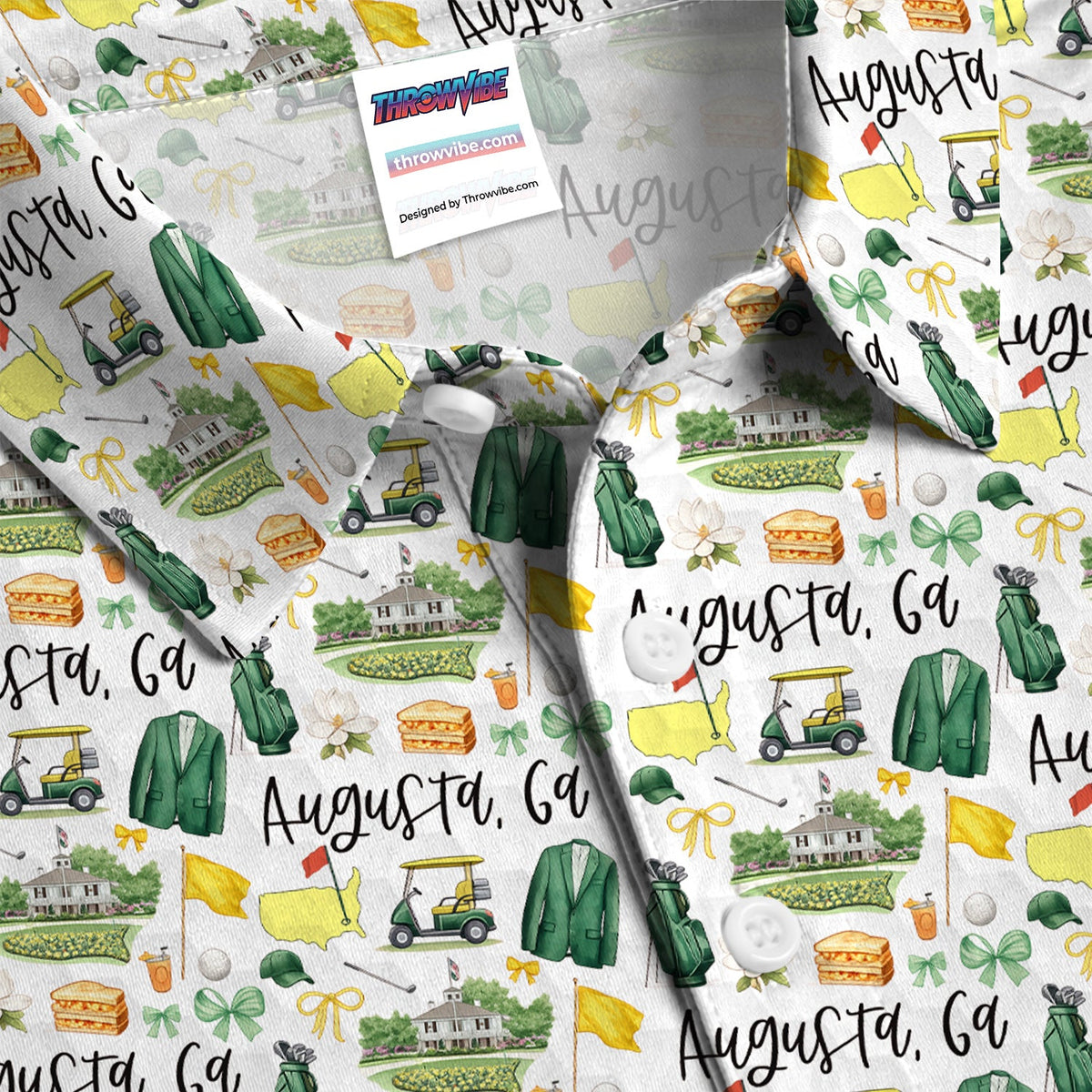 Masters Augusta Golf Pattern Shirt, Augusta National Golf Shirt For Men, Golf Tournament Gift