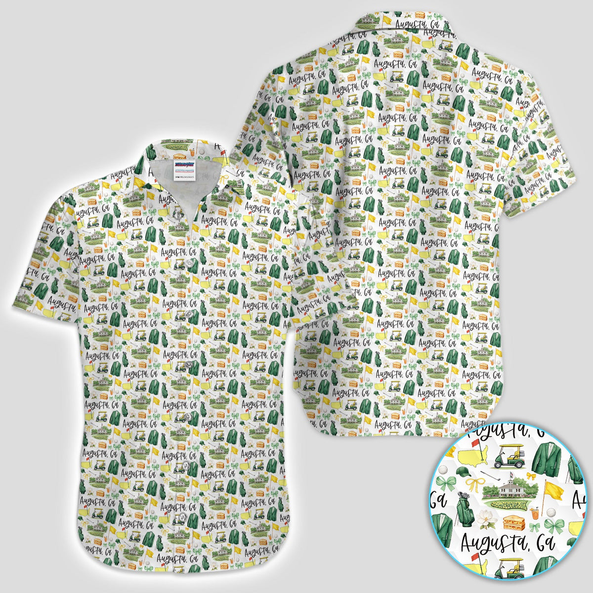 Masters Augusta Golf Pattern Shirt, Augusta National Golf Shirt For Men, Golf Tournament Gift