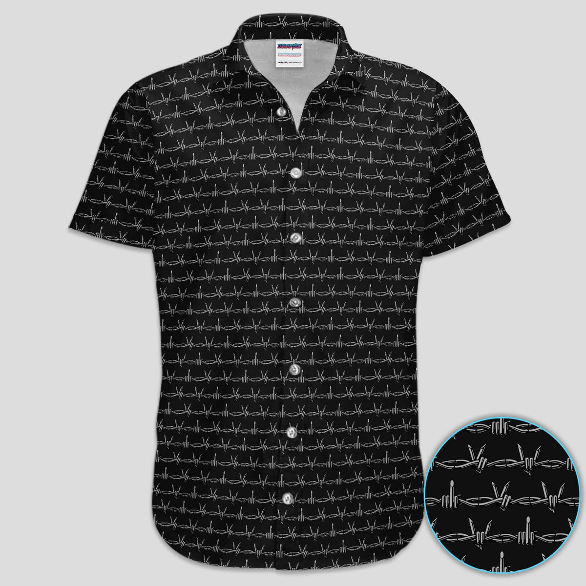 Dark Barbed Wire Golf Pattern Shirt, Gothic Western Golf Shirt For Men, Golf Lover Gift