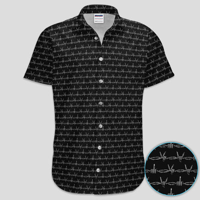 Dark Barbed Wire Golf Pattern Shirt, Gothic Western Golf Shirt For Men, Golf Lover Gift