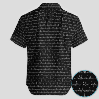 Dark Barbed Wire Golf Pattern Shirt, Gothic Western Golf Shirt For Men, Golf Lover Gift
